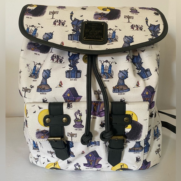 Loungefly Disney Nightmare Before Christmas Halloween Town Backpack Exclusive - Picture 1 of 16
